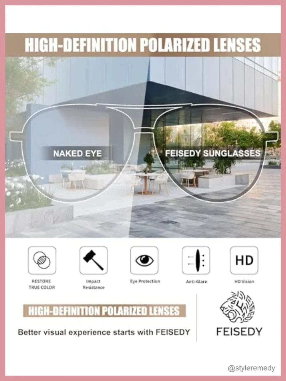 Retro Square Polarized Sunglasses with UV400 Protection